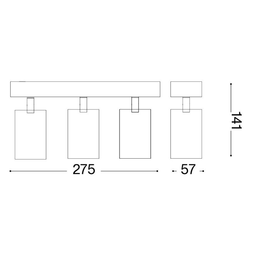 Ideal Lux - LED Bodové svítidlo DYNAMITE 3xGU10/7W/230V CRI 90 černá