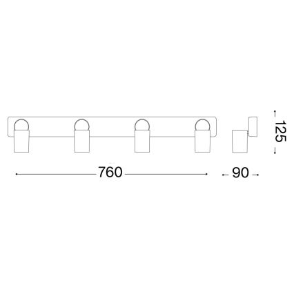 Ideal Lux - LED Bodové svítidlo RUDY 4xGU10/7W/230V CRI 90 černá