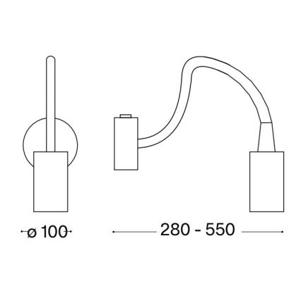 Ideal Lux - LED Flexibilní lampička FOCUS LED/4W/230V CRI 90 černá