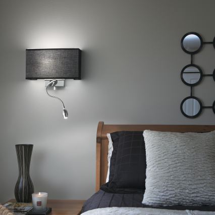Ideal Lux - LED Flexibilní nástěnná lampa HOTEL 1xE27/60W + LED/1,5W/230V