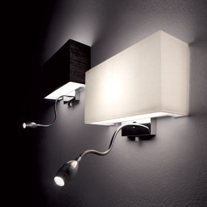 Ideal Lux - LED Flexibilní nástěnné svítidlo HOTEL 1xE27/60W/230V + LED/1,5W/230V