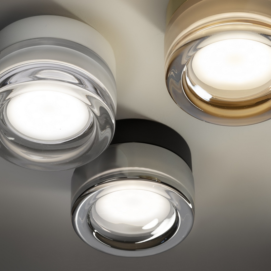 Ideal Lux - LED Koupelnové stropní svítidlo LOLLY 1xGX53/9W/230V pr. 10,5 cm zlatá/kouřová béžová