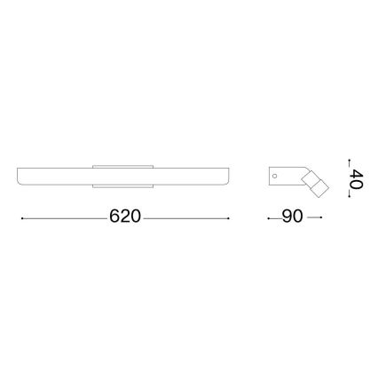 Ideal Lux - LED Koupelnové osvětlení zrcadla RIFLESSO LED/16W/230V 62 cm CRI 90 IP54 lesklý chrom