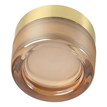 Ideal Lux - LED Koupelnové stropní svítidlo LOLLY 1xGX53/9W/230V pr. 10,5 cm IP44 zlatá/kouřová béžová