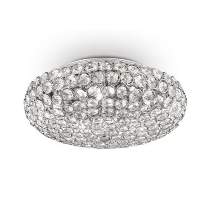 Ideal Lux - LED Křišťálové stropní svítidlo KING 5xG9/3W/230V pr. 38 cm lesklý chrom