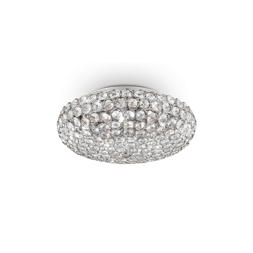 Ideal Lux - LED Křišťálové stropní svítidlo KING 5xG9/3W/230V pr. 38 cm lesklý chrom
