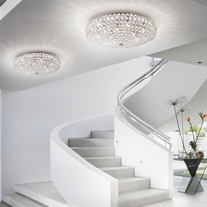 Ideal Lux - LED Křišťálové stropní svítidlo KING 5xG9/3W/230V pr. 38 cm lesklý chrom