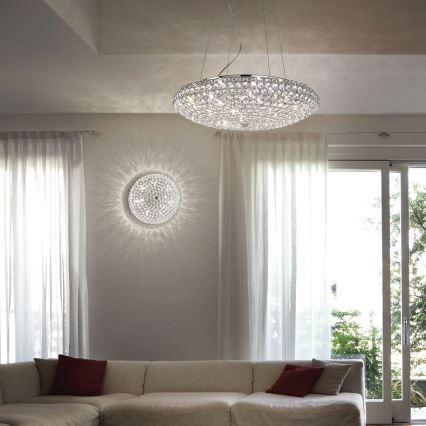 Ideal Lux - LED Křišťálové stropní svítidlo KING 5xG9/3W/230V pr. 38 cm lesklý chrom