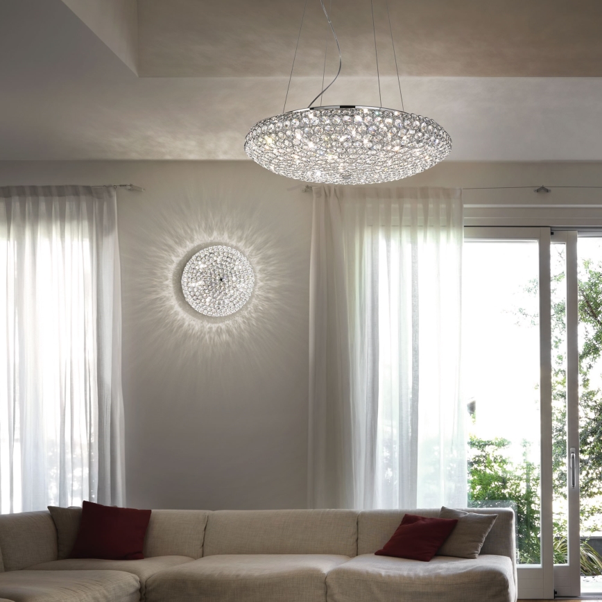 Ideal Lux - LED Křišťálové stropní svítidlo KING 5xG9/3W/230V pr. 38 cm lesklý chrom