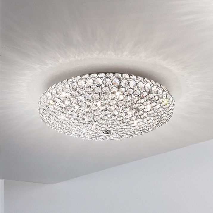 Ideal Lux - LED Křišťálové stropní svítidlo KING 5xG9/3W/230V pr. 38 cm lesklý chrom