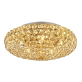 Ideal Lux - LED Křišťálové stropní svítidlo KING 5xG9/3W/230V pr. 38 cm zlatá