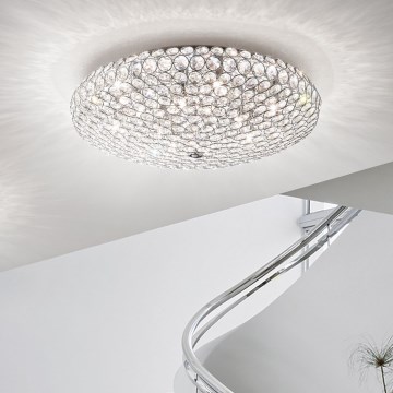Ideal Lux - LED Křišťálové stropní svítidlo KING 9xG9/3W/230V pr. 53,5 cm lesklý chrom