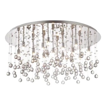 Ideal Lux - LED Křišťálové stropní svítidlo MOONLIGHT 15xG9/3W/230V pr. 80 cm lesklý chrom