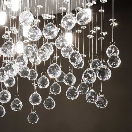 Ideal Lux - LED Křišťálové stropní svítidlo MOONLIGHT 8xG9/3W/230V pr. 40 cm lesklý chrom