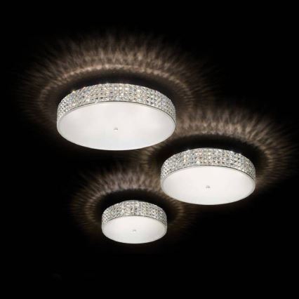 Ideal Lux - LED Křišťálové stropní svítidlo ROMA 9xG9/3W/230V pr. 50 cm lesklý chrom