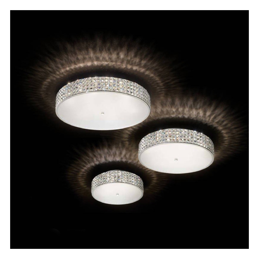 Ideal Lux - LED Křišťálové stropní svítidlo ROMA 9xG9/3W/230V pr. 50 cm lesklý chrom