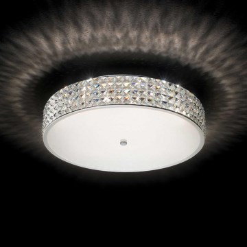 Ideal Lux - LED Křišťálové stropní svítidlo ROMA 9xG9/3W/230V pr. 50 cm lesklý chrom