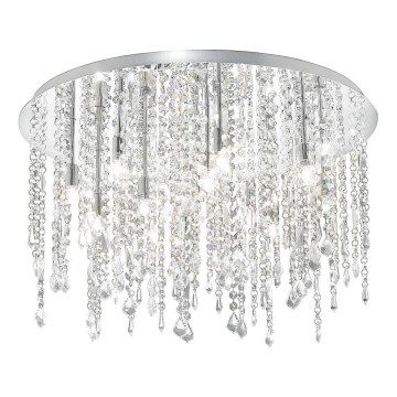 Ideal Lux - LED Křišťálové stropní svítidlo ROYAL 12xG9/3W/230V pr. 60 cm lesklý chrom