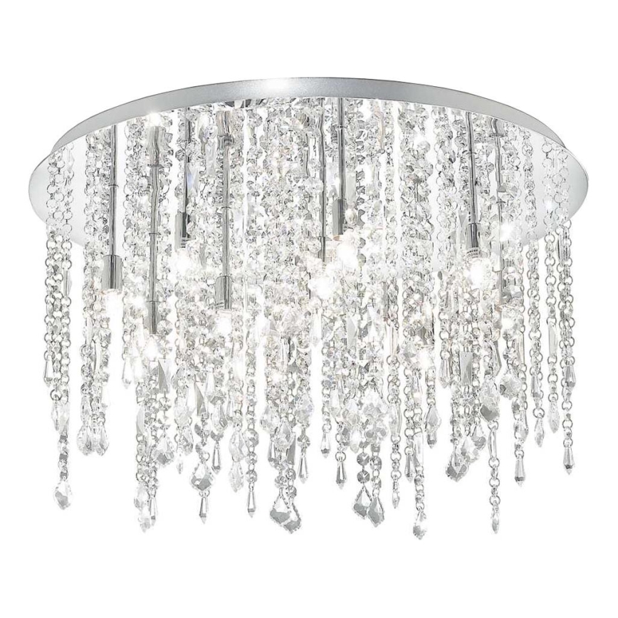 Ideal Lux - LED Křišťálové stropní svítidlo ROYAL 12xG9/3W/230V pr. 60 cm lesklý chrom