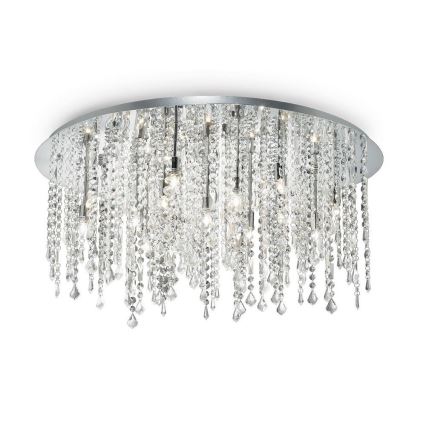 Ideal Lux - LED Křišťálové stropní svítidlo ROYAL 15xG9/3W/230V pr. 80 cm lesklý chrom