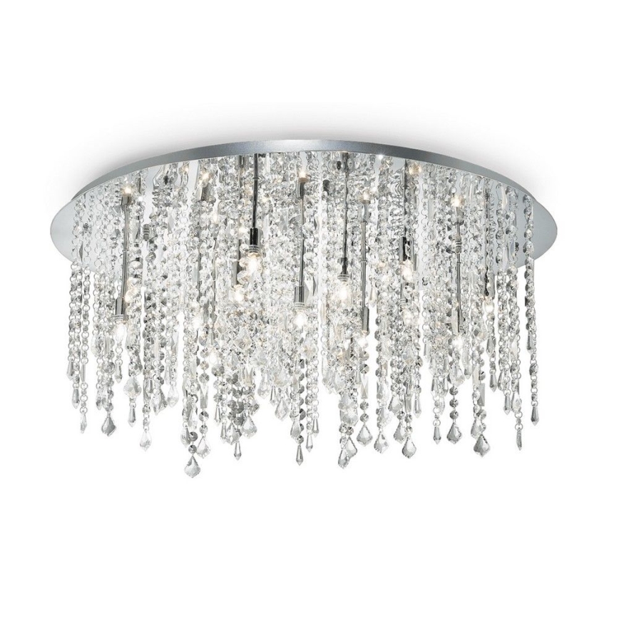 Ideal Lux - LED Křišťálové stropní svítidlo ROYAL 15xG9/3W/230V pr. 80 cm lesklý chrom