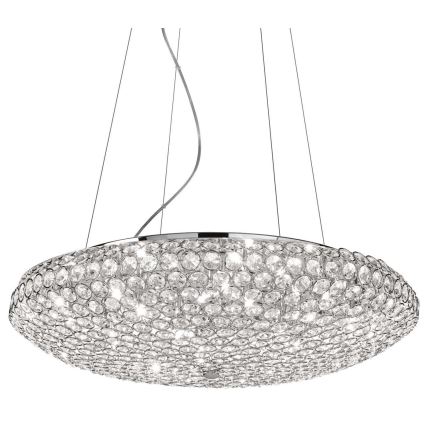 Ideal Lux - LED Křišťálový lustr na lanku KING 12xG9/3W/230V pr. 65 cm lesklý chrom