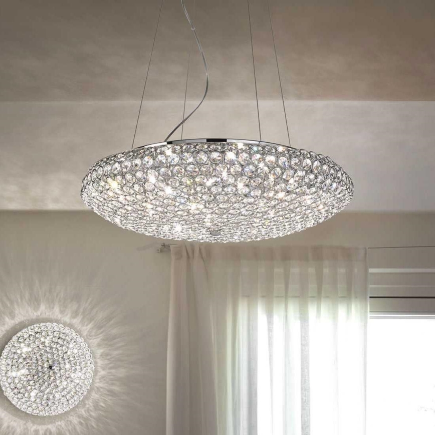Ideal Lux - LED Křišťálový lustr na lanku KING 12xG9/3W/230V pr. 65 cm lesklý chrom