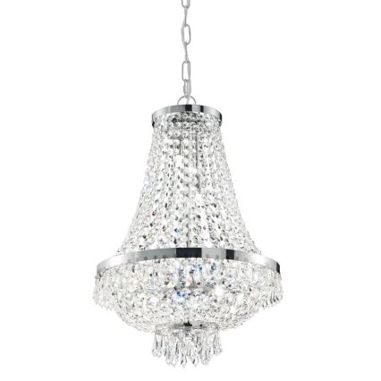 Ideal Lux - LED Křišťálový lustr na řetězu CAESAR 6xG9/3W/230V pr. 38 cm lesklý chrom