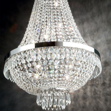 Ideal Lux - LED Křišťálový lustr na řetězu CAESAR 6xG9/3W/230V pr. 38 cm lesklý chrom
