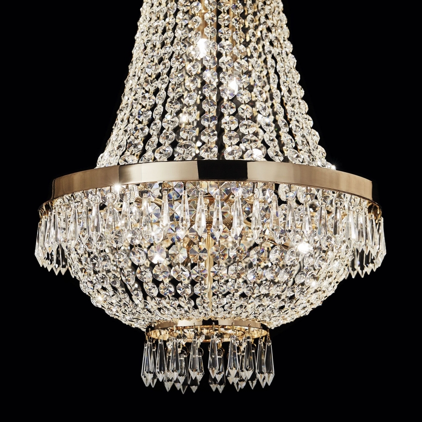 Ideal Lux - LED Křišťálový lustr na řetězu CAESAR 6xG9/3W/230V pr. 38 cm zlatá