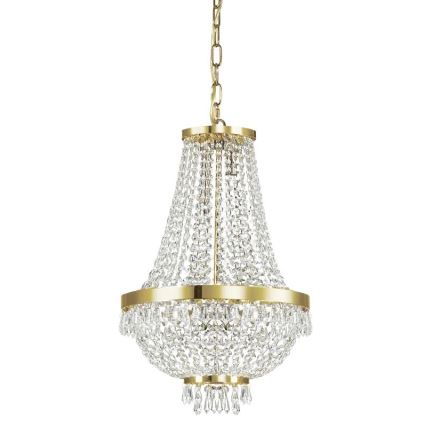 Ideal Lux - LED Křišťálový lustr na řetězu CAESAR 6xG9/3W/230V pr. 38 cm zlatá
