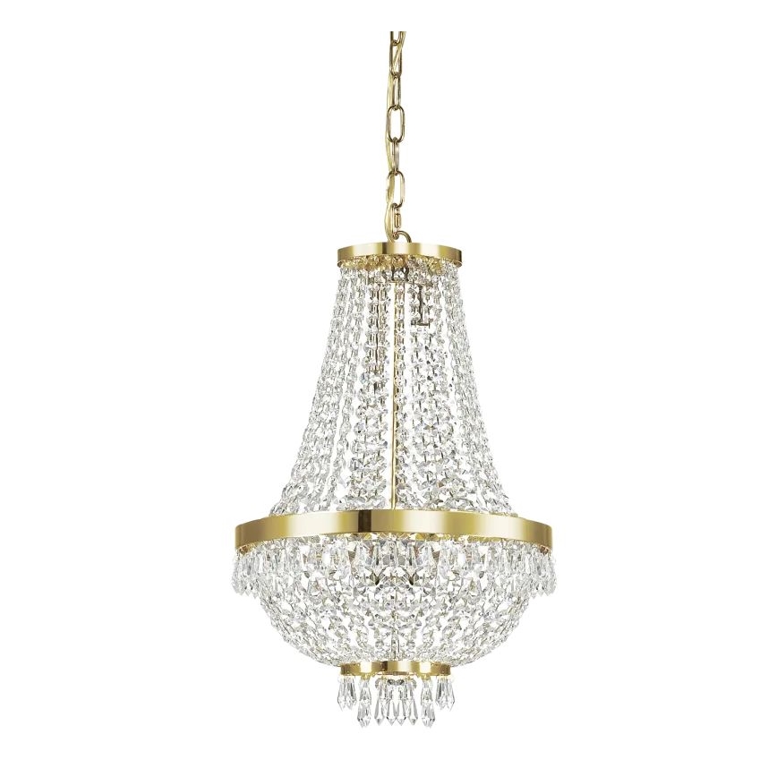 Ideal Lux - LED Křišťálový lustr na řetězu CAESAR 6xG9/3W/230V pr. 38 cm zlatá