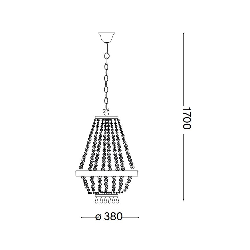Ideal Lux - LED Křišťálový lustr na řetězu CAESAR 6xG9/3W/230V pr. 38 cm zlatá
