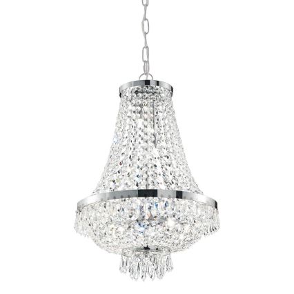 Ideal Lux - LED Křišťálový lustr na řetězu CAESAR 9xG9/3W/230V pr. 45 cm lesklý chrom