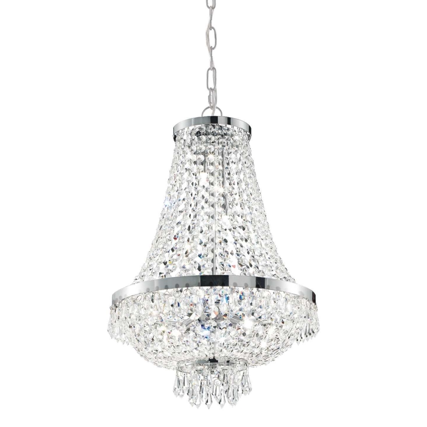 Ideal Lux - LED Křišťálový lustr na řetězu CAESAR 9xG9/3W/230V pr. 45 cm lesklý chrom