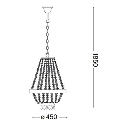 Ideal Lux - LED Křišťálový lustr na řetězu CAESAR 9xG9/3W/230V pr. 45 cm lesklý chrom