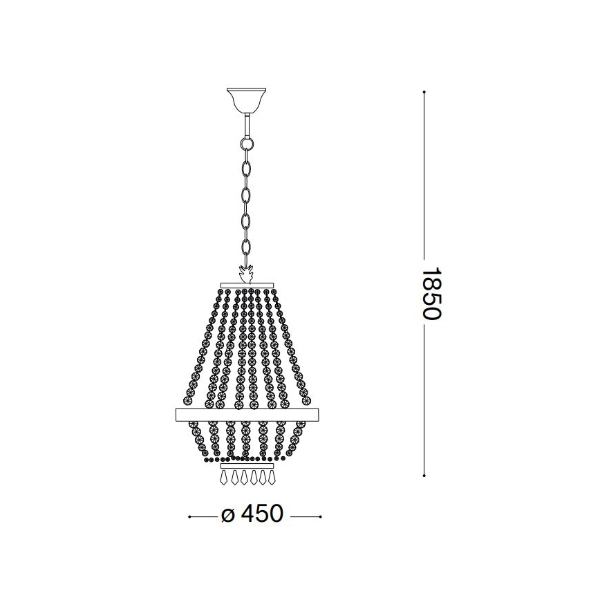 Ideal Lux - LED Křišťálový lustr na řetězu CAESAR 9xG9/3W/230V pr. 45 cm lesklý chrom