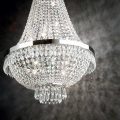 Ideal Lux - LED Křišťálový lustr na řetězu CAESAR 9xG9/3W/230V pr. 45 cm lesklý chrom