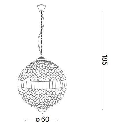 Ideal Lux - LED Křišťálový lustr na řetězu LUXOR 12xG9/3W/230V pr. 60 cm čirá