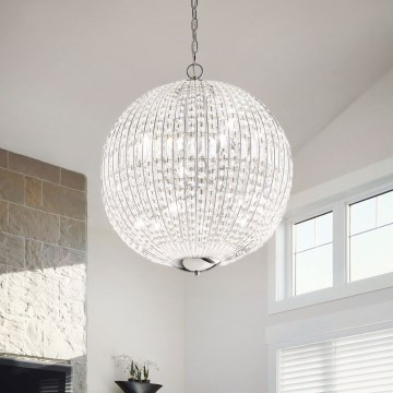 Ideal Lux - LED Křišťálový lustr na řetězu LUXOR 6xG9/3W/230V pr. 40 cm čirá