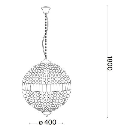 Ideal Lux - LED Křišťálový lustr na řetězu LUXOR 6xG9/3W/230V pr. 40 cm čirá