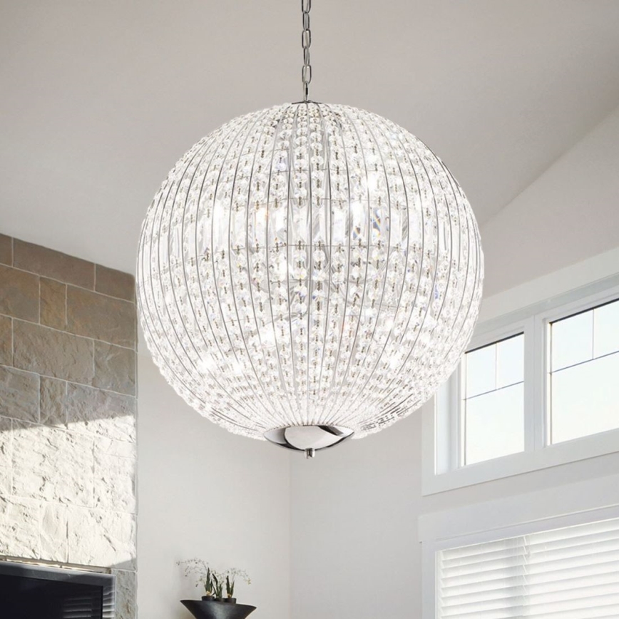Ideal Lux - LED Křišťálový lustr na řetězu LUXOR 8xG9/3W/230V pr. 50 cm čirá
