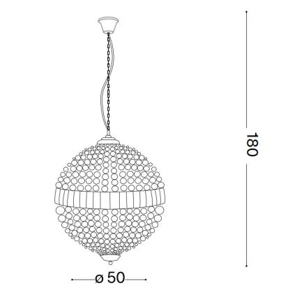 Ideal Lux - LED Křišťálový lustr na řetězu LUXOR 8xG9/3W/230V pr. 50 cm čirá