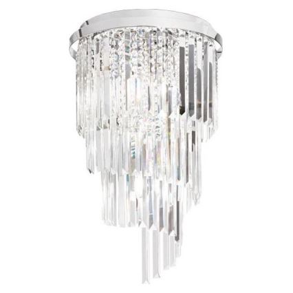 Ideal Lux - LED Křišťálový přisazený lustr CARLTON 8xE14/40W/230V pr. 40 cm lesklý chrom
