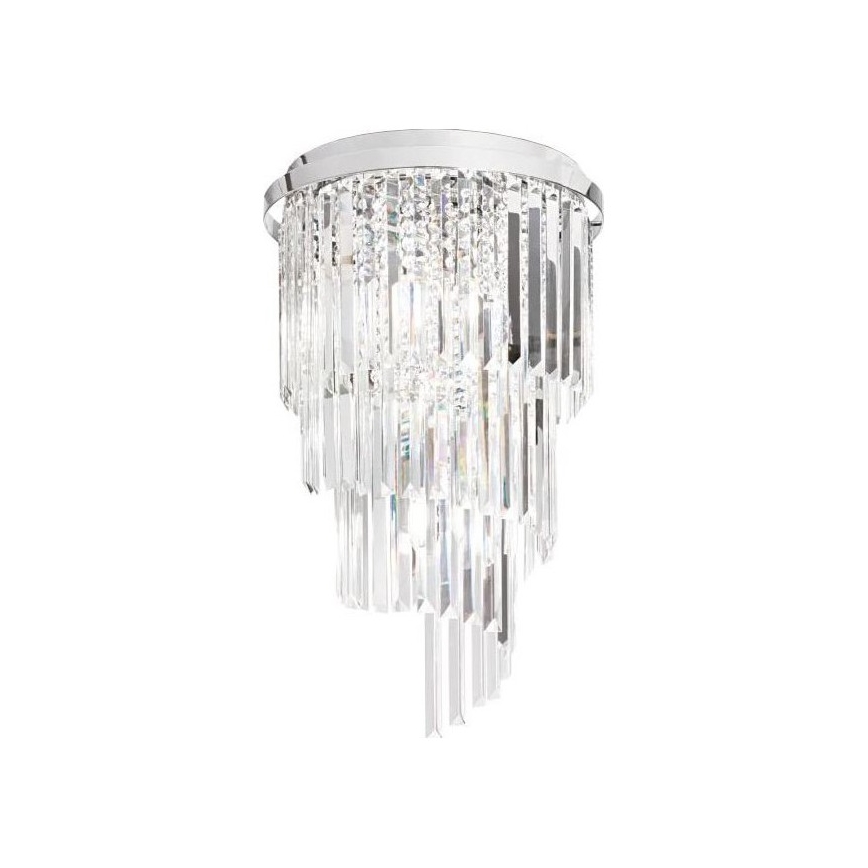 Ideal Lux - LED Křišťálový přisazený lustr CARLTON 8xE14/40W/230V pr. 40 cm lesklý chrom