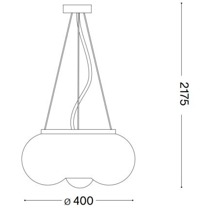 Ideal Lux - LED Lustr na lanku ARIZONA 3xGX53/9W/230V pr. 40 cm bílá