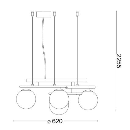 Ideal Lux - LED Lustr na lanku ATLAS 4xG9/3W/230V černá