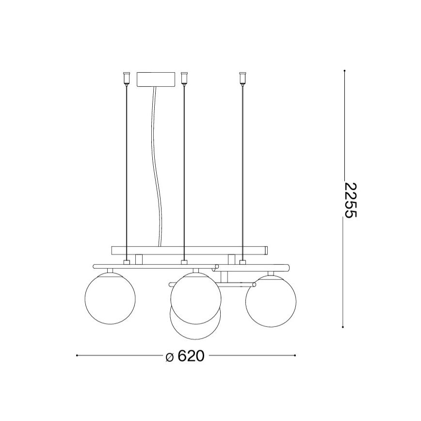 Ideal Lux - LED Lustr na lanku ATLAS 4xG9/3W/230V černá