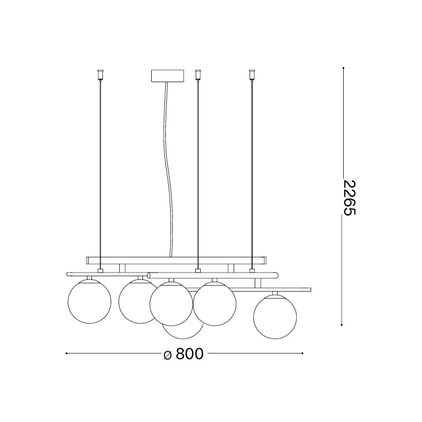 Ideal Lux - LED Lustr na lanku ATLAS 6xG9/3W/230V zlatá