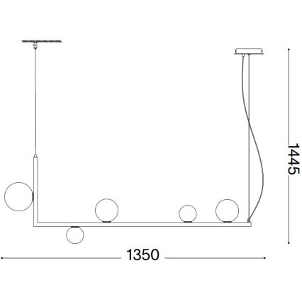 Ideal Lux - LED Lustr na lanku BIRDS 5xG9/3W/230V černá/zlatá